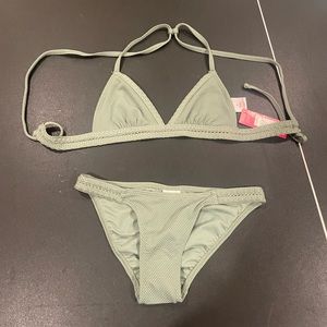 green target bikini set
